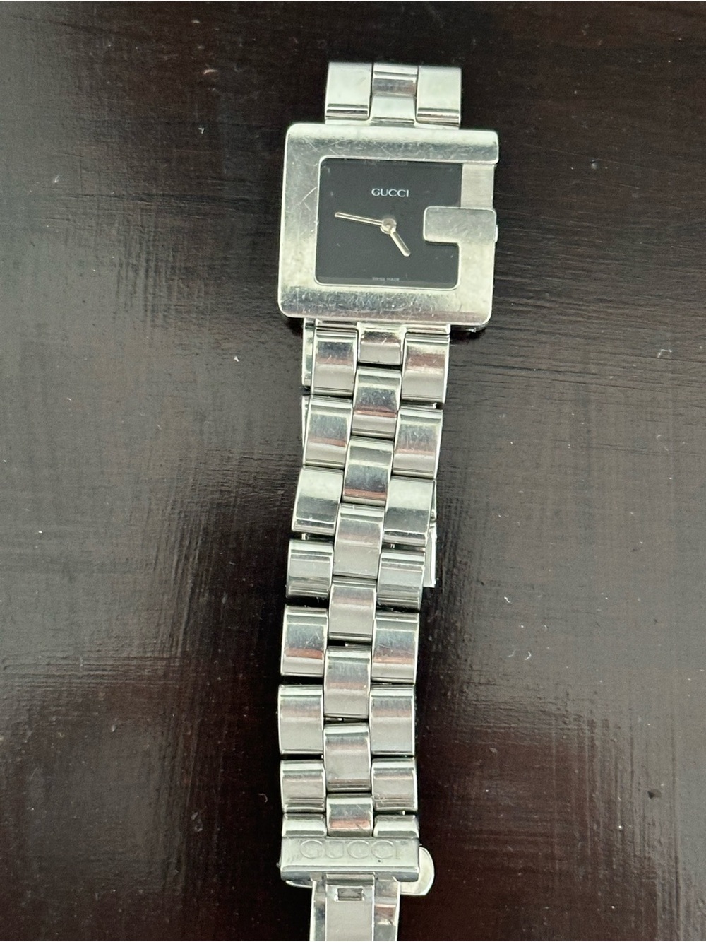 Gucci Men's Steel Bracelet Watch with Black Dial